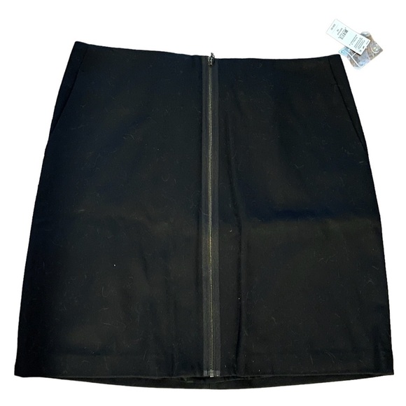 Lord & Taylor Women’s Skirt front contrast zip pockets black 16 NWT - Picture 1 of 13
